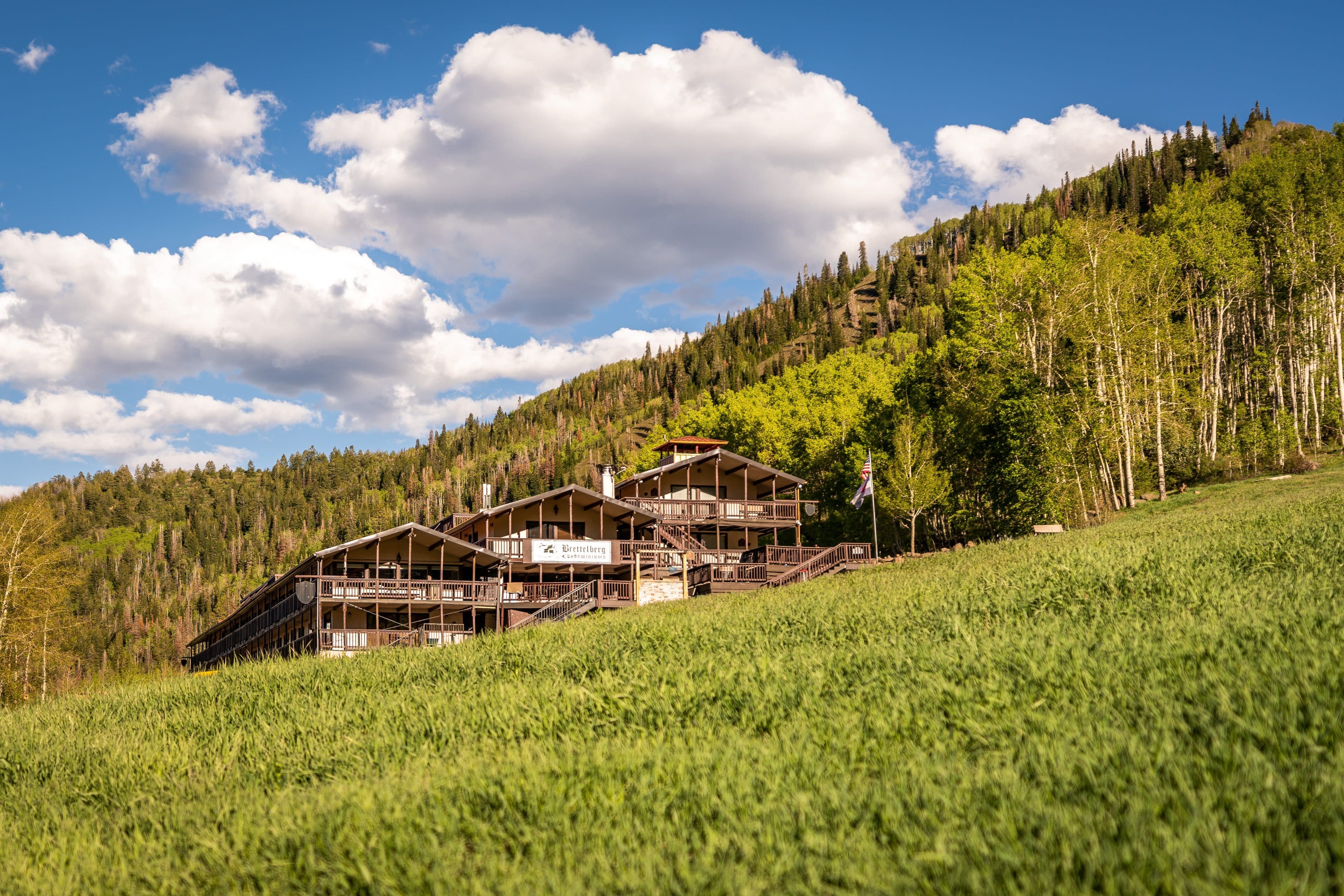 Brettelberg's slopeside lodge amid green summer meadows